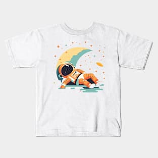 Astronaut sleeping in space Kids T-Shirt